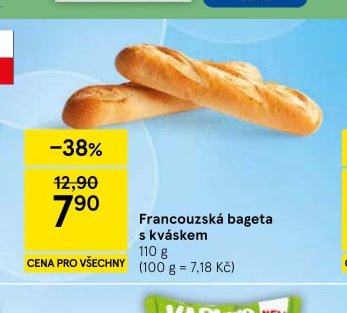 Francouzská bageta s kváskem