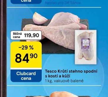 Tesco Krůtí stehno spodní s kostí a kůží 1 kg
