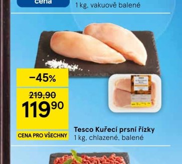 Tesco Kuřecí prsní řízky 1 kg