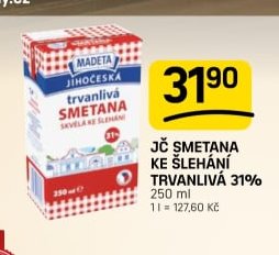 Madeta Jihočeská smetana ke šlehání trvanlivá