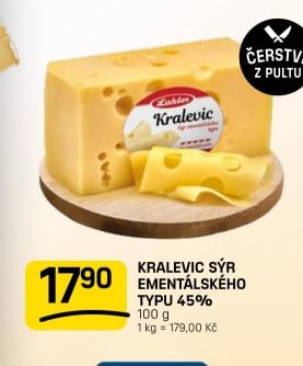 KRALEVIC SÝR EMENTÁLSKÉHO TYPU 45%