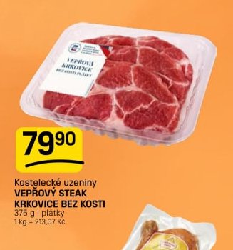 Kostelecké uzeniny VEPŘOVÝ STEAK KRKOVICE BEZ KOSTI