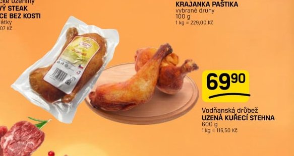 Vodňanská drůbež UZENÁ KUŘECÍ STEHNA