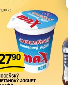 CHOCEŇSKÝ SMETANOVÝ JOGURT MAX BÍLÝ