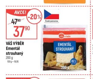 Váš Výběr Ementál strouhaný 200g
