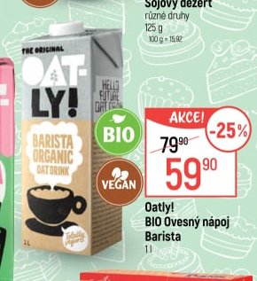 Oatly! BIO Ovesný nápoj Barista 1 l