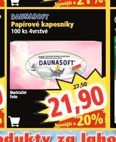 DAUNASOFT Papírové kapesníky 100 ks