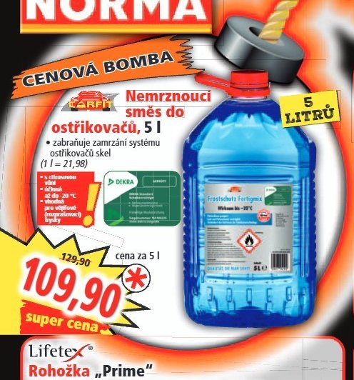 Nemrznoucí směs do ostřikovačů, 5 l