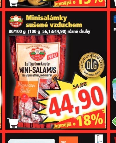 Minisalámky sušené vzduchem