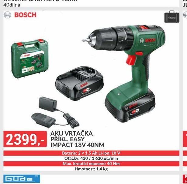 AKU VRTAČKA PŘÍKL. EASY IMPACT 18V 40NM