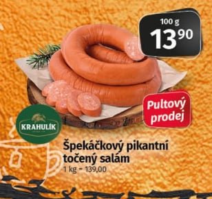 Špekáčkový pikantní točený salám