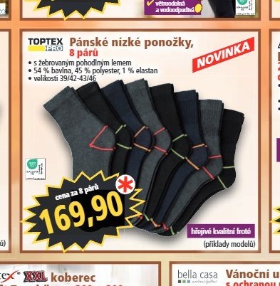 Pánské nízké ponožky, 8 párů