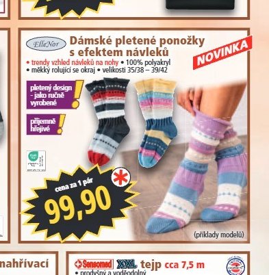 Dámské pletené ponožky s efektem návleků