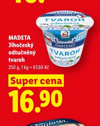 MADETA Jihočeský odtučněný tvaroh
