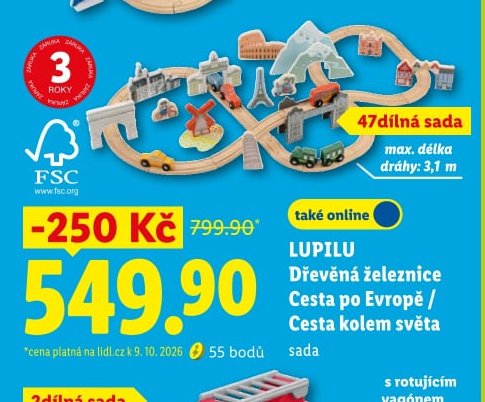 LUPILU Dřevěná železnice Cesta po Evropě / Cesta kolem světa