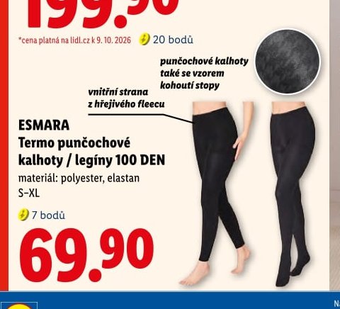 ESMARA Termo punčochové kalhoty / legíny 100 DEN