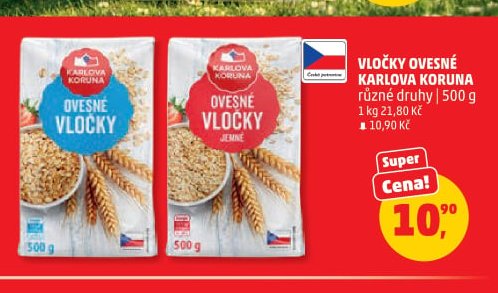 VLOČKY OVESNÉ KARLOVA KORUNA