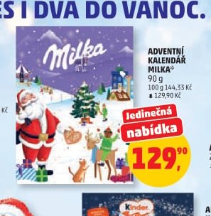 ADVENTNÍ KALENDÁŘ MILKA 90 g
