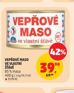 Vepřové maso ve vlastní šťávě Gustito