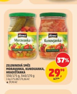 Zeleninová směs Moravanka, Kunovjanka, Hradišťanka