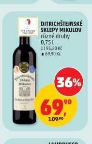 Ditrichštejnské sklepy Mikulov, různé druhy