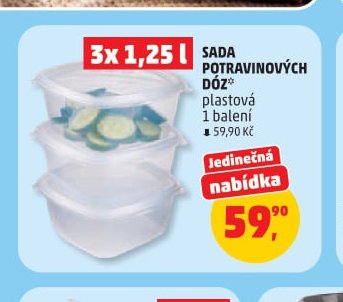 Sada potravinových dóz