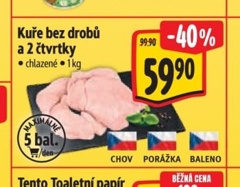 Kuře bez drobů a 2 čtvrtky