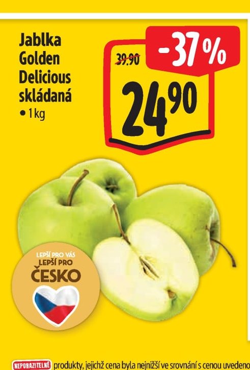 Jablka Golden Delicious skládaná