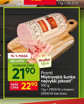 Prantl Mistrovská šunka nejvyšší jakosti