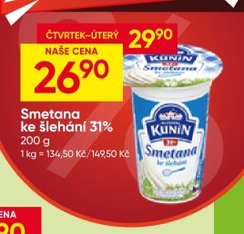 Smetana ke šlehání 31%