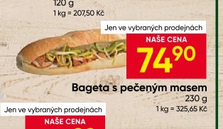 Bageta s pečeným masem 230 g