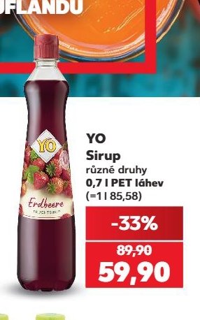 YO Sirup různé druhy 0,7 l PET láhev