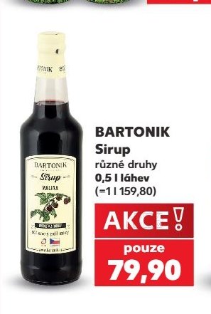 BARTONIK Sirup různé druhy 0,5 l PET láhev