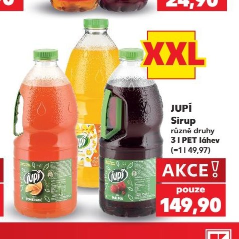 JUPÍ Sirup různé druhy 3 l PET láhev