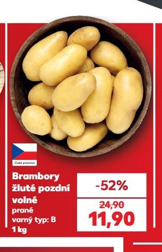 Brambory žluté pozdní volně prané