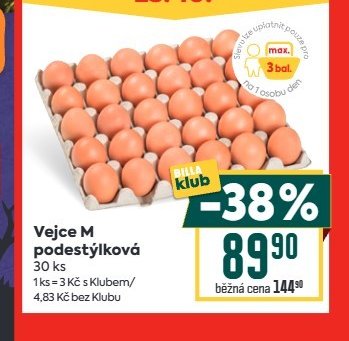 Vejce M podestýlková