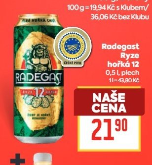 Radegast Ryze hořká 12 0,5 l