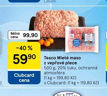Tesco Mleté maso z vepřové plece
