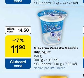 Mlékárna Valašské Meziříčí Bílý jogurt