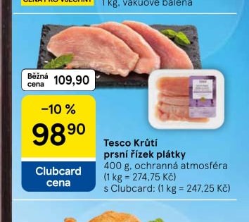 Tesco Krůtí prsní řízek plátky