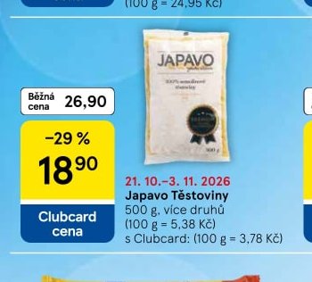 Japavo Těstoviny 500 g