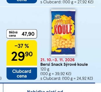 Bersi Snack Sýrové koule 120 g