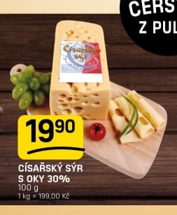 CÍSAŘSKÝ SÝR S OKY 30% 100 g