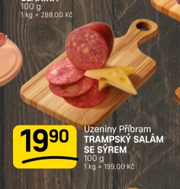 Uzeniny Příbram Trampský salám se sýrem