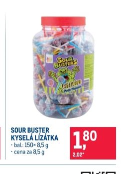Sour Buster kyselá lízátka