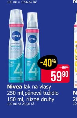 Nivea lak na vlasy 250 ml, pěnové tužidlo 150 ml